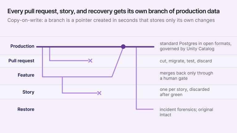 A copy of the production database for every pull request, story, and recovery