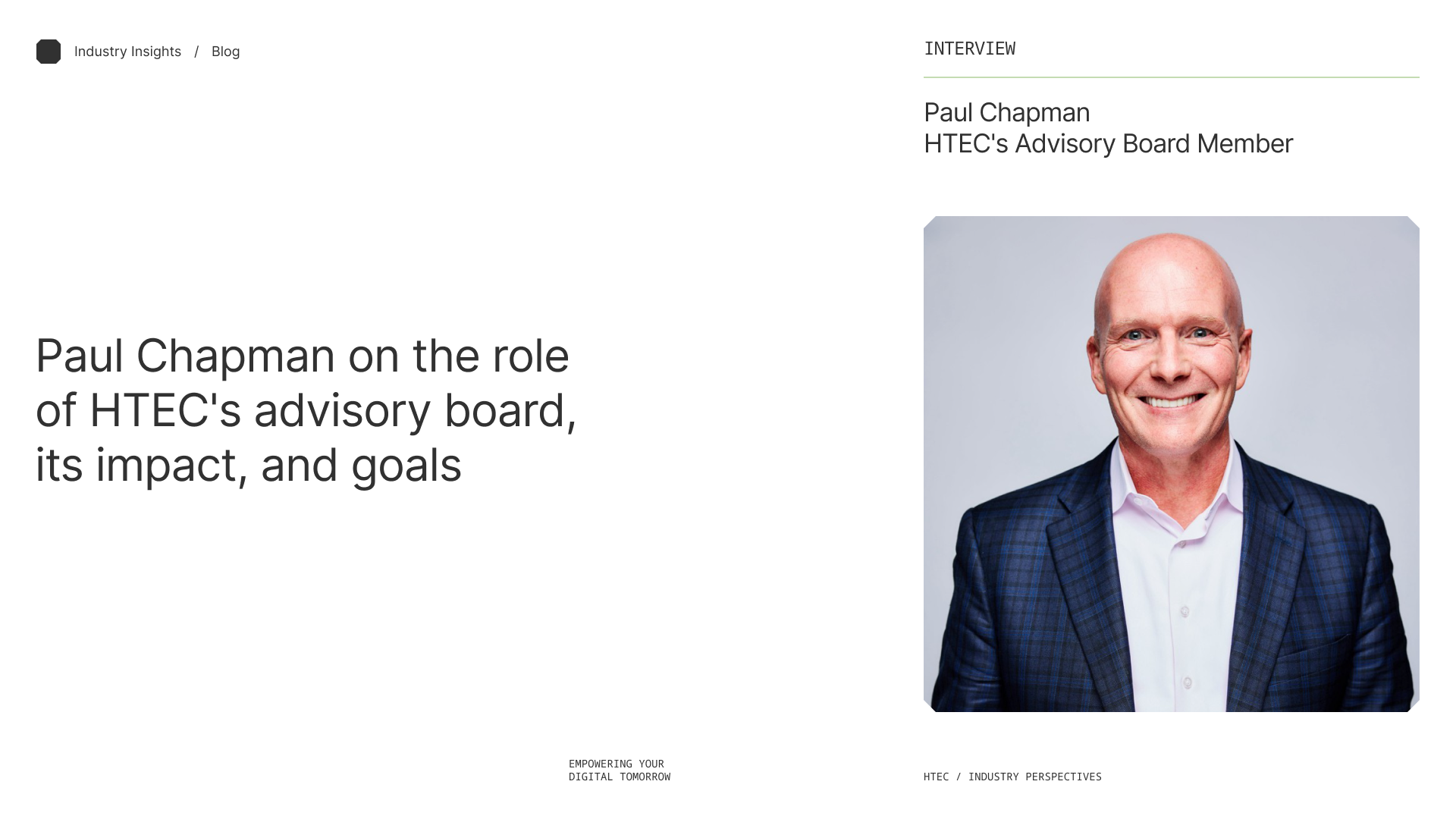 Paul Chapman of Cisco on the role of HTEC’s Advisory Board, its impact, and goals